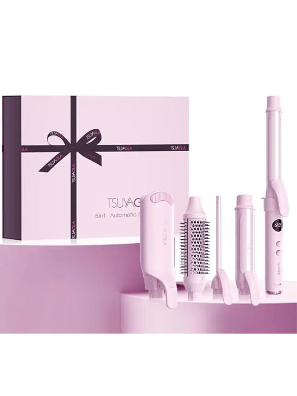 NEW Tsuyagla 5 in 1 Airflow Cooling Ceramic Curling Iron Set Curls Ionic Curler